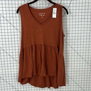 Loft vintage soft, high, low baby doll tank top M